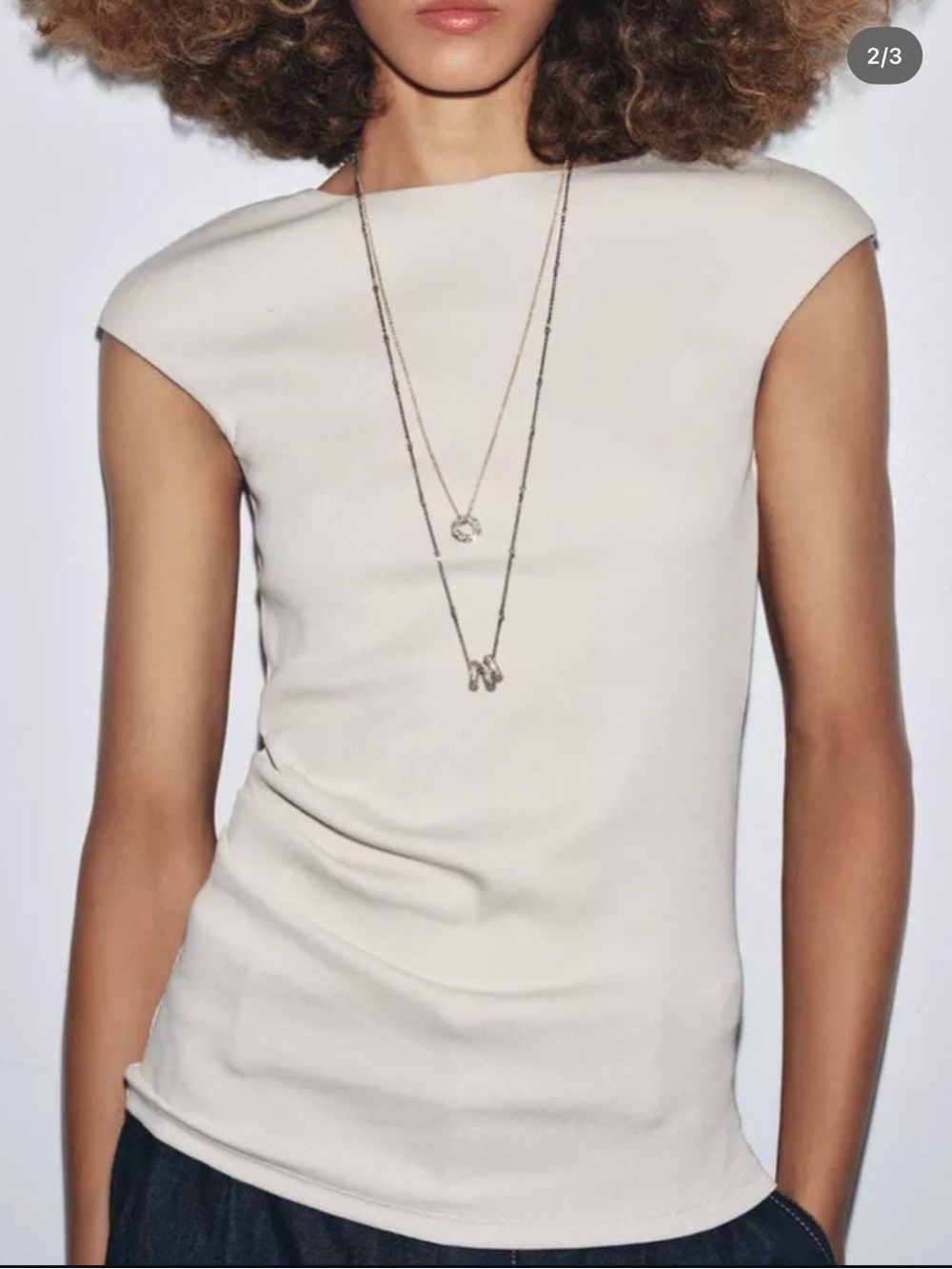 Zara Beige Ribbed Tank Top